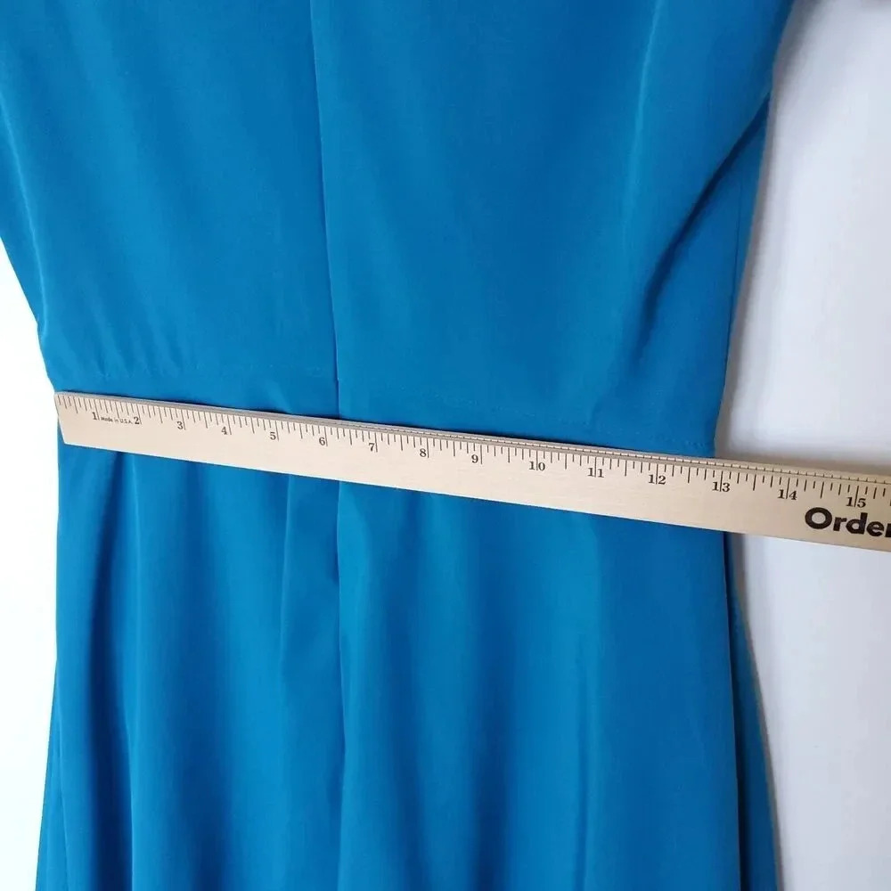 Z Spoke Zac Posen Dress Womens Size 4 Blue Cold Shoulder Fit And Flare NWT - Picture 15 of 16